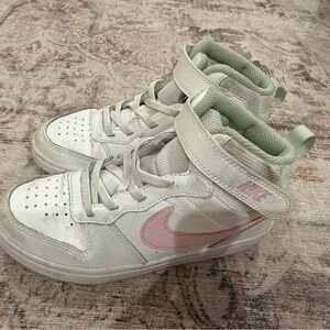 Nike Kids White and Pink Sneakers